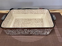 Форма для запекания и сервировки прямоугольная, керамика, Шоколад