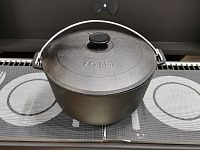 Казан походный 8л с чугунной крышкой 