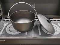 Казан походный 8л с чугунной крышкой 